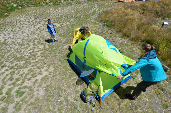 Explore the Great Outdoors with the Tent Double Double Aluminum Pole Camping Tent!