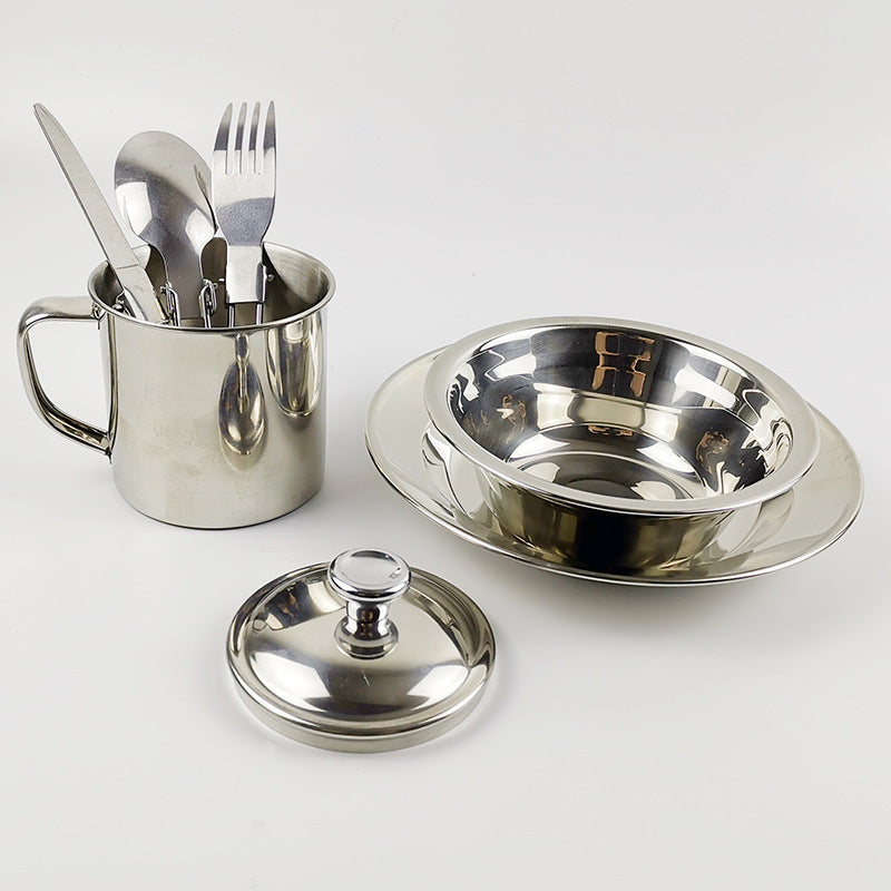 Outdoor Camping Single Stainless Steel Cookware Set