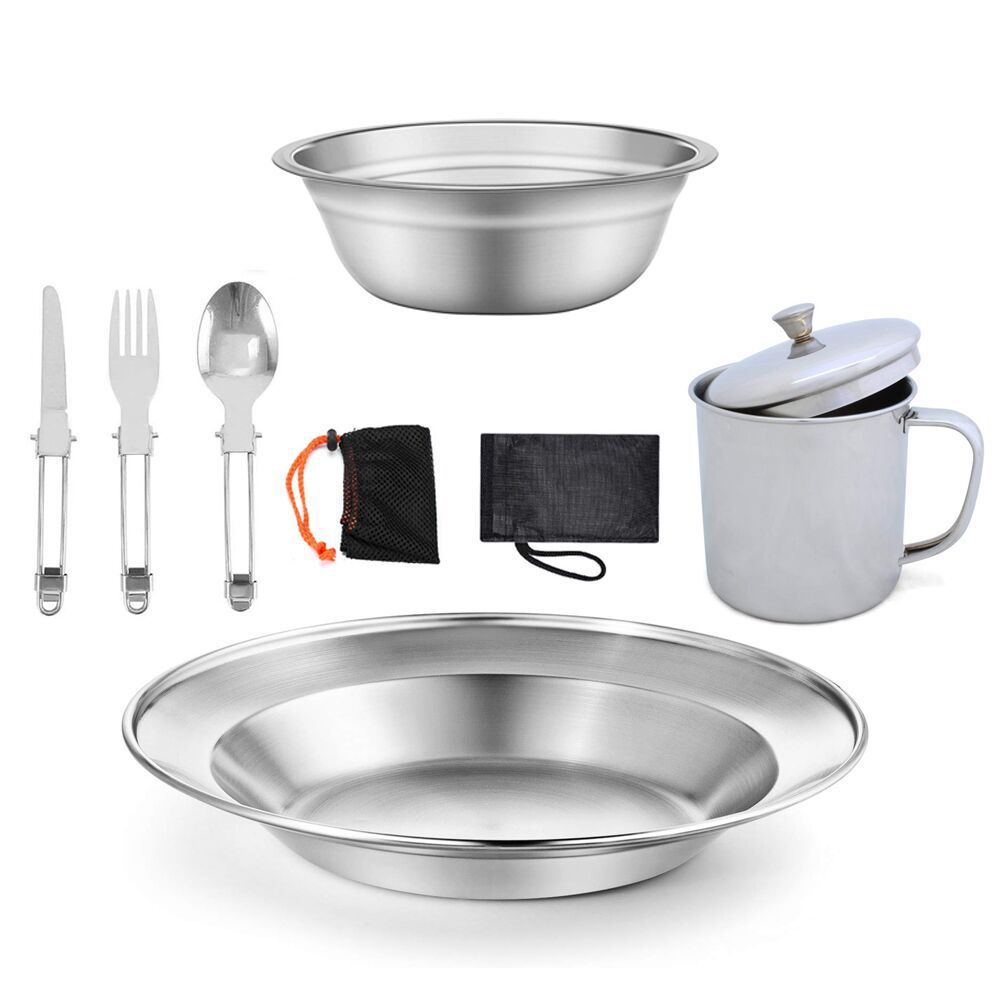 Outdoor Camping Single Stainless Steel Cookware Set