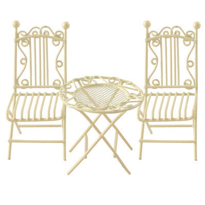Iron Art Table And Chair Coffee Table And Chair Mini Model