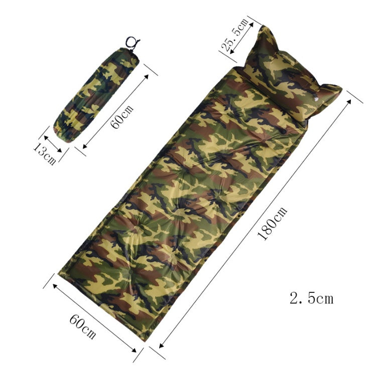 Camo Automatic Inflatable Sleeping Bag With Pillow