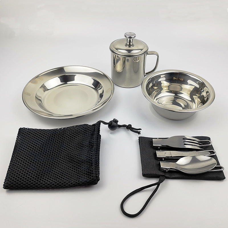 Outdoor Camping Single Stainless Steel Cookware Set