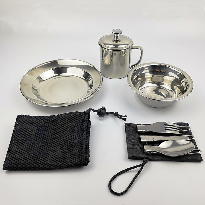 Outdoor Camping Single Stainless Steel Cookware Set